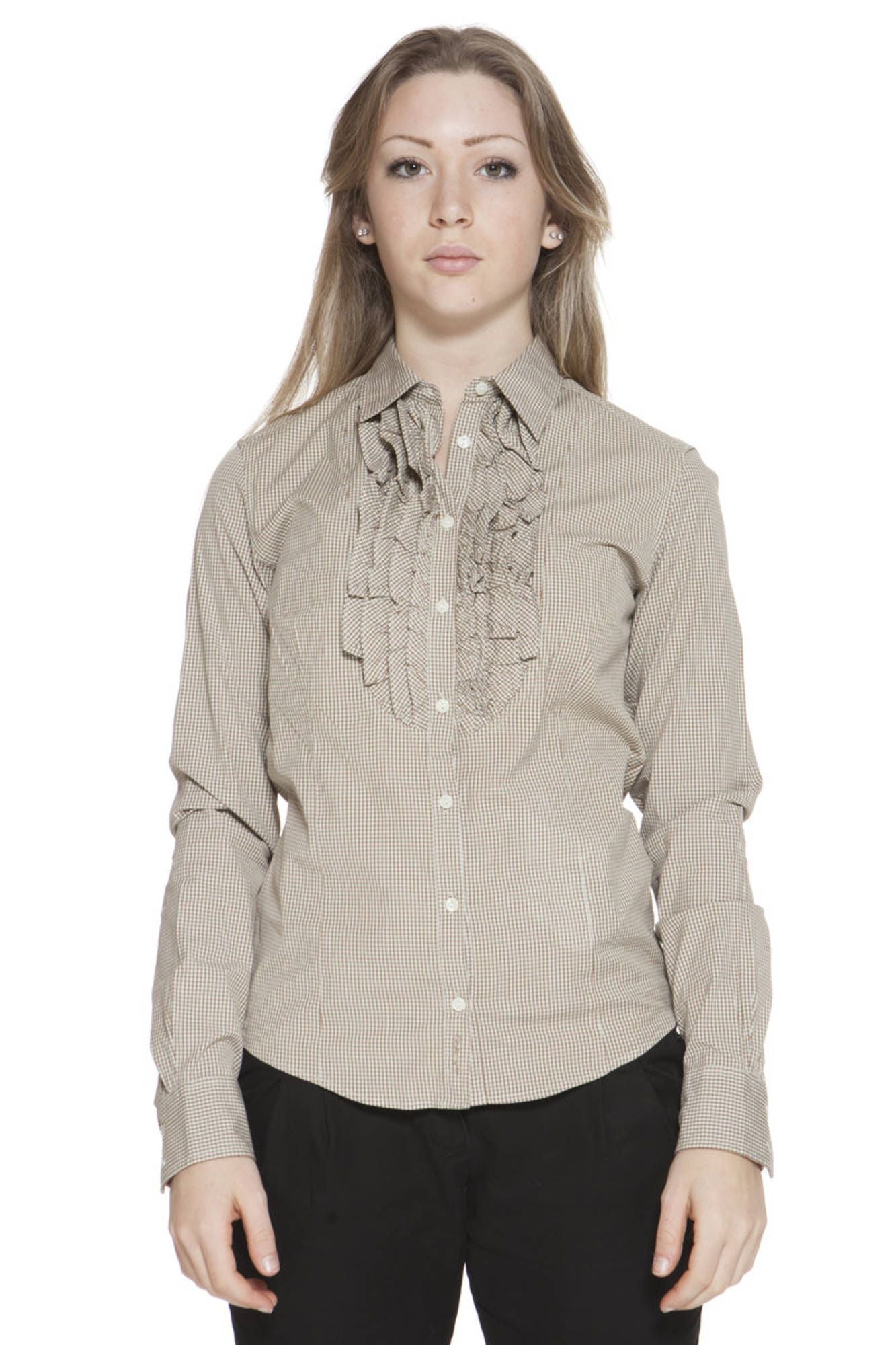 GANT CAMICIA MANICHE LUNGHE DONNA MARRONE
