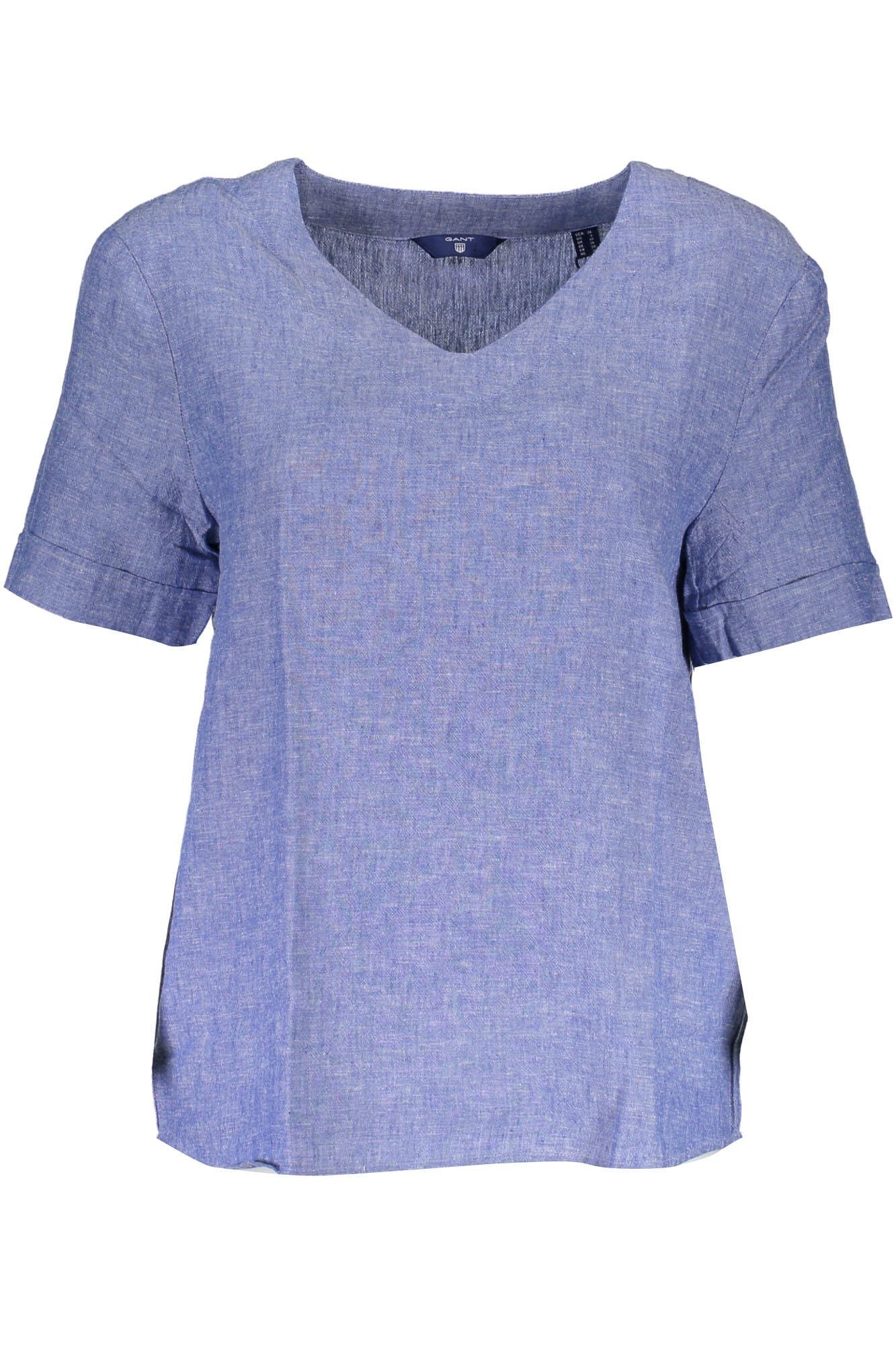 GANT T-SHIRT MANICHE CORTE DONNA BLU