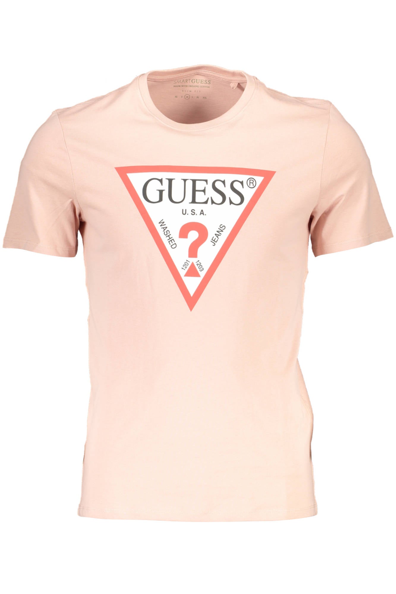 GUESS JEANS T-SHIRT MANICHE CORTE UOMO ROSA