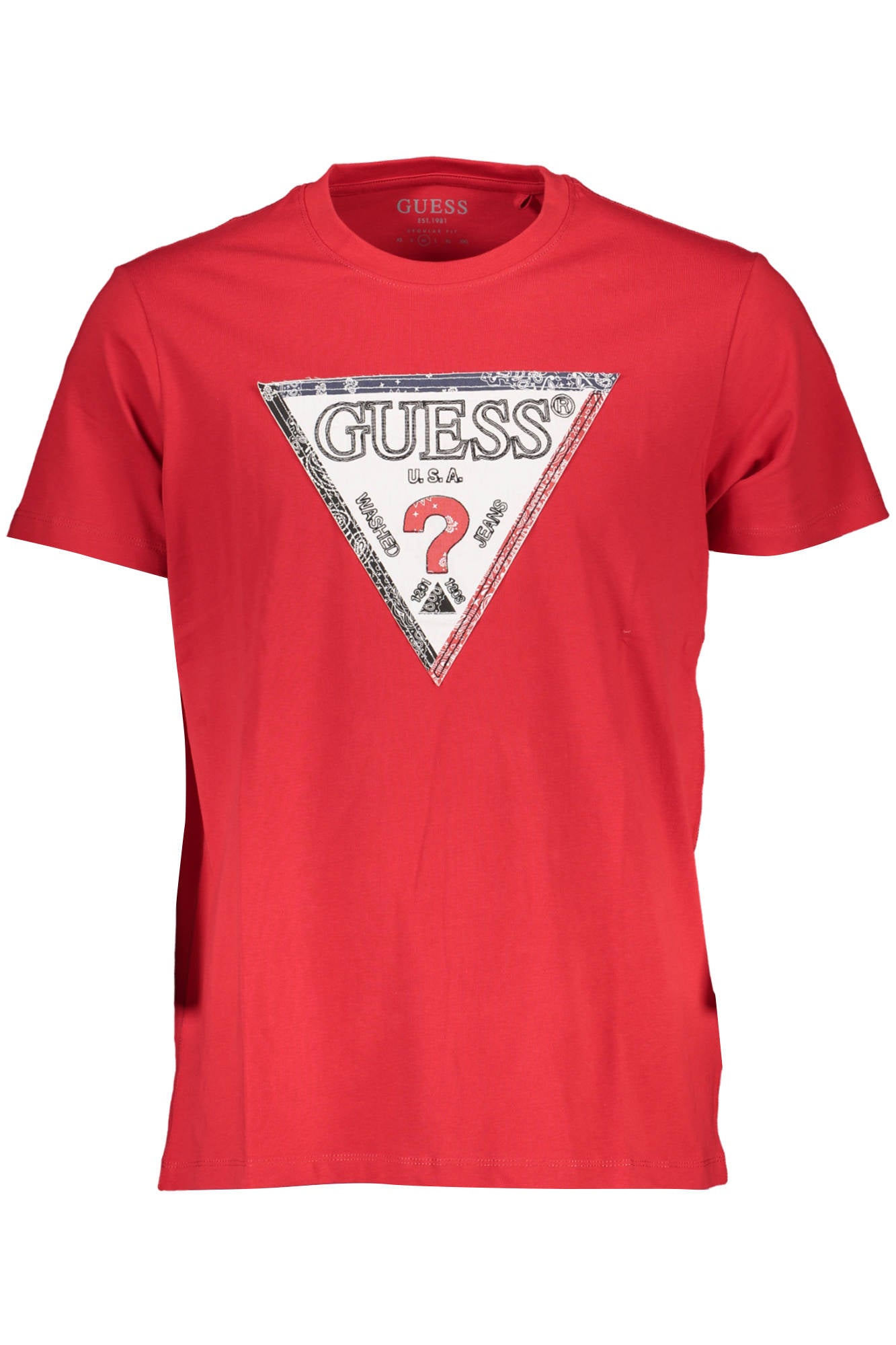 GUESS JEANS T-SHIRT MANICHE CORTE UOMO ROSSO