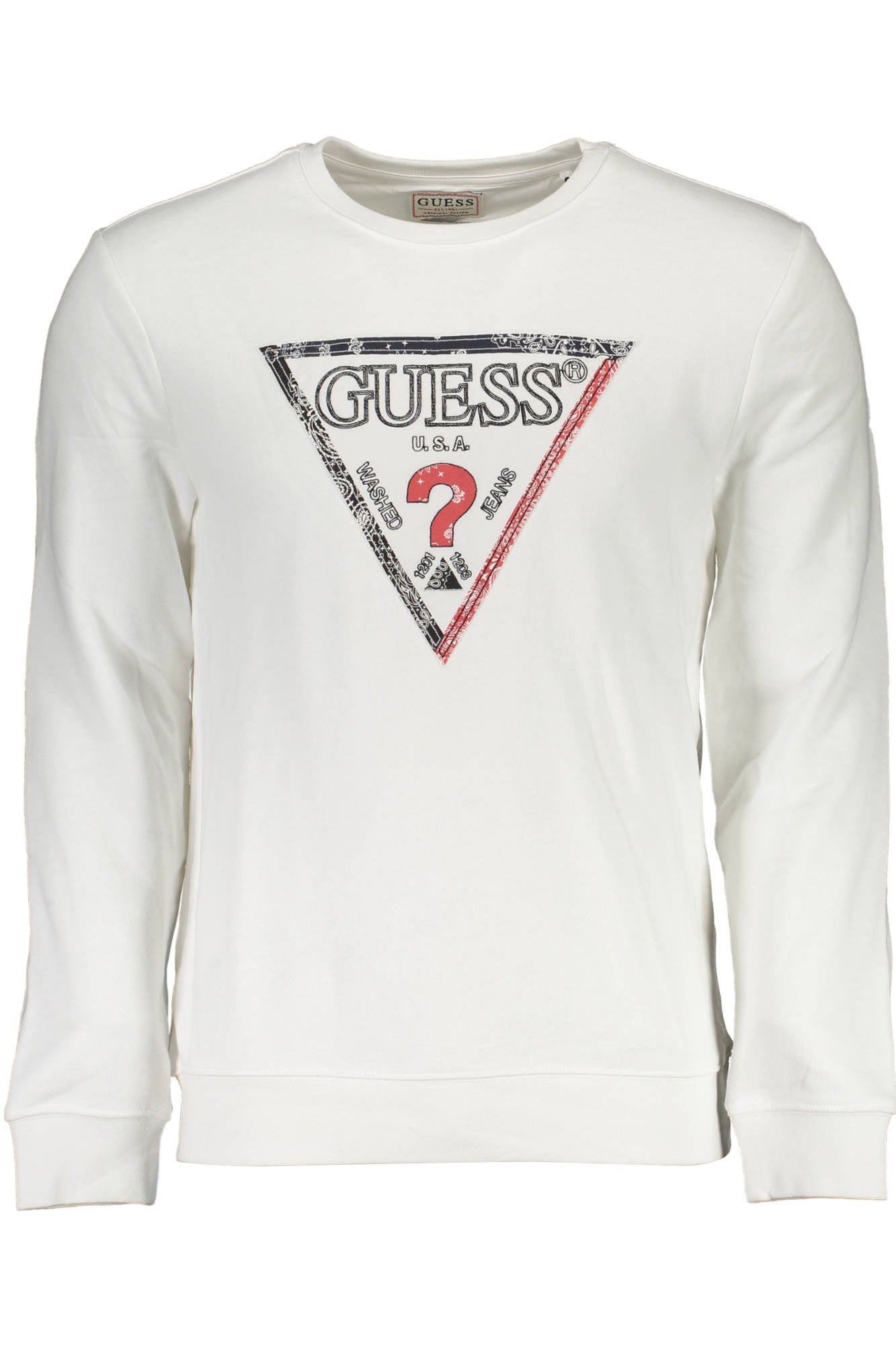 GUESS JEANS FELPA SENZA ZIP UOMO BIANCO