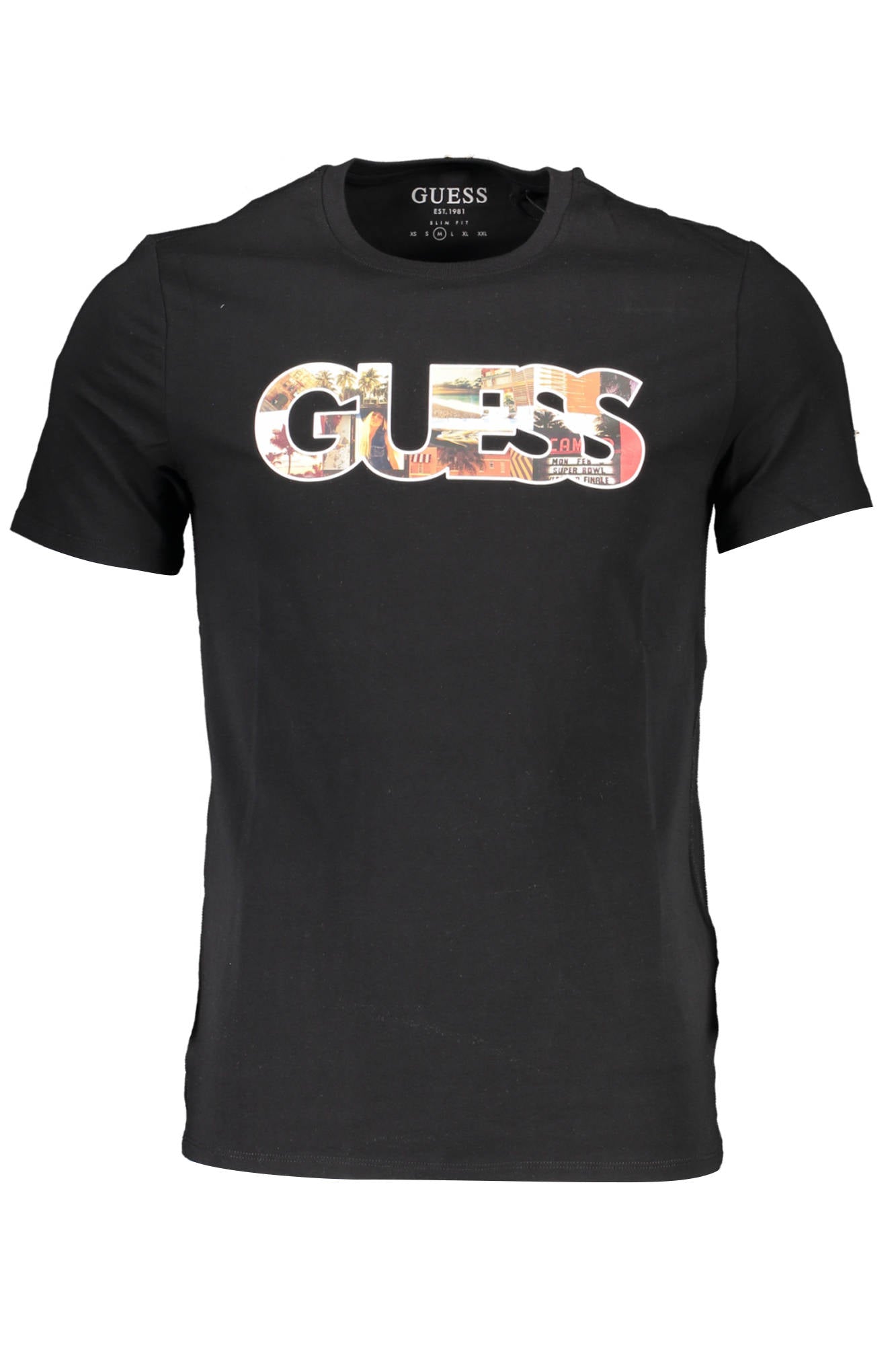GUESS JEANS T-SHIRT MANICHE CORTE UOMO NERO
