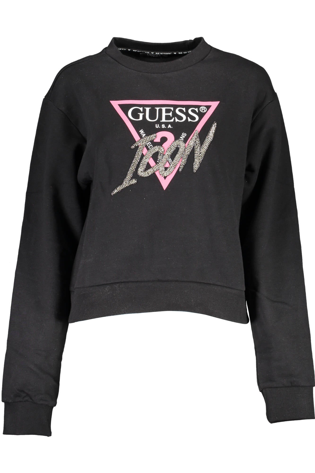 GUESS JEANS FELPA SENZA ZIP DONNA NERO