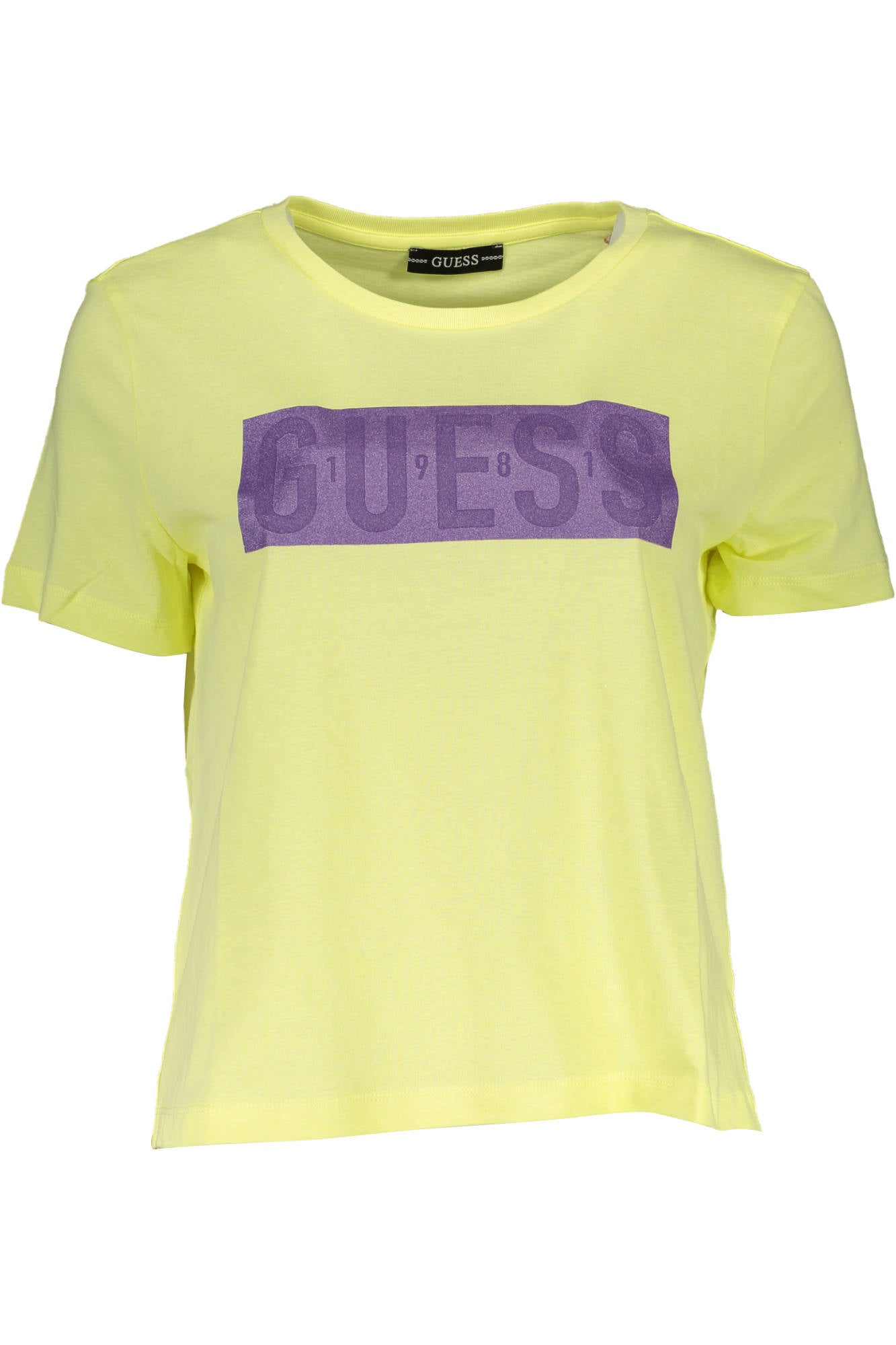GUESS JEANS T-SHIRT MANICHE CORTE DONNA GIALLO