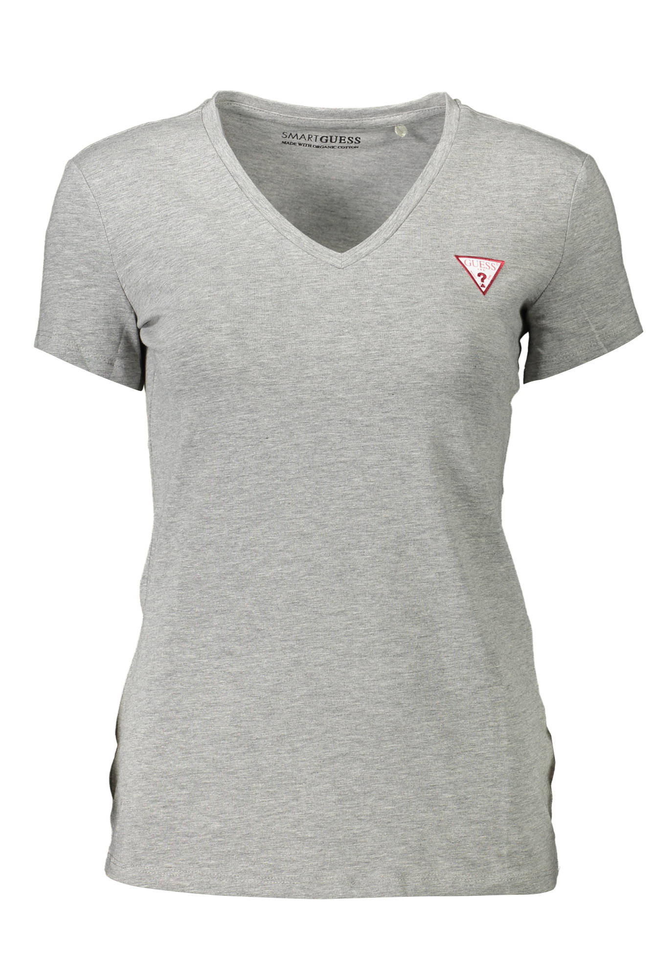 GUESS JEANS T-SHIRT MANICHE CORTE DONNA GRIGIO