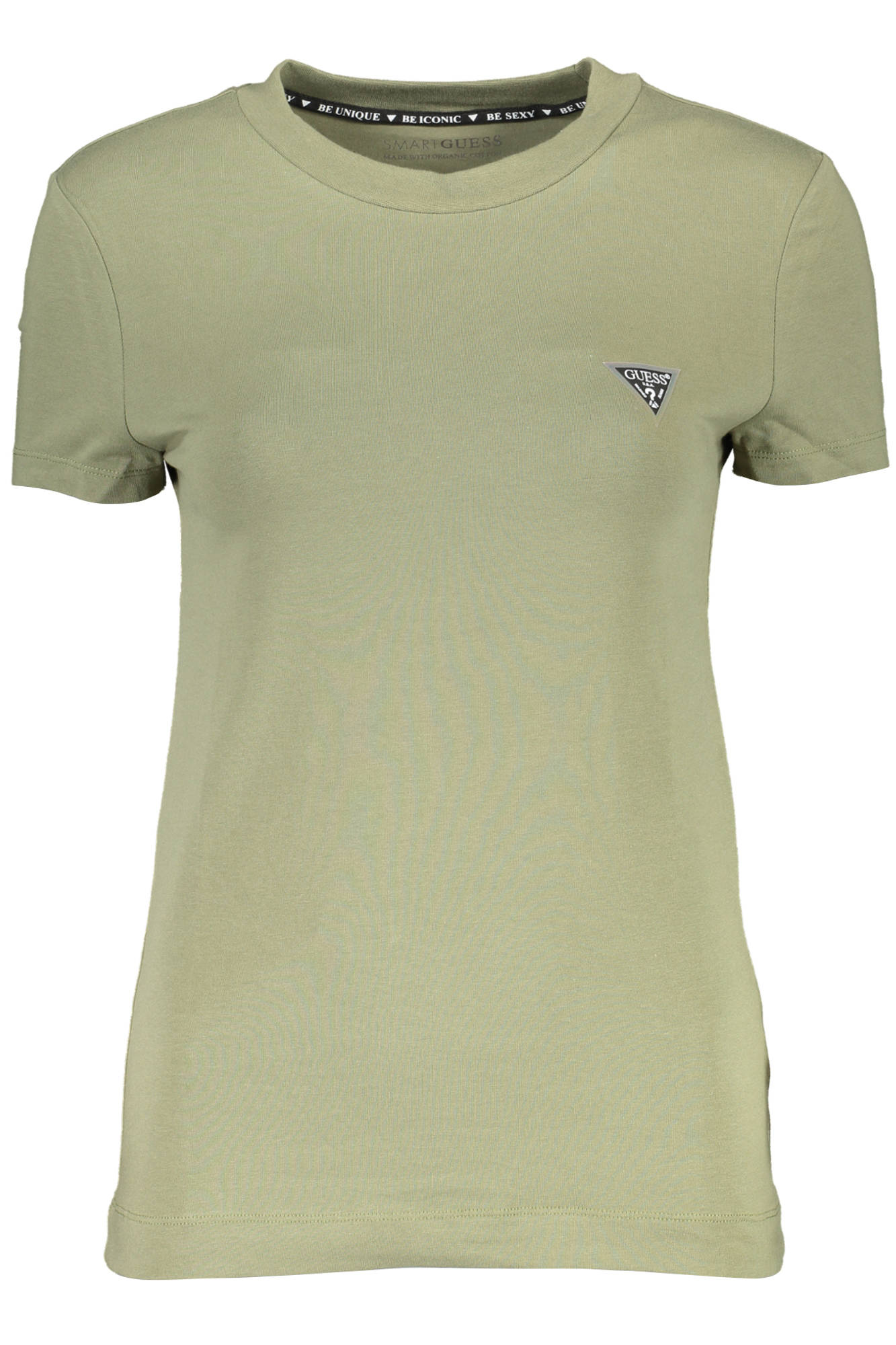 GUESS JEANS T-SHIRT MANICHE CORTE DONNA VERDE