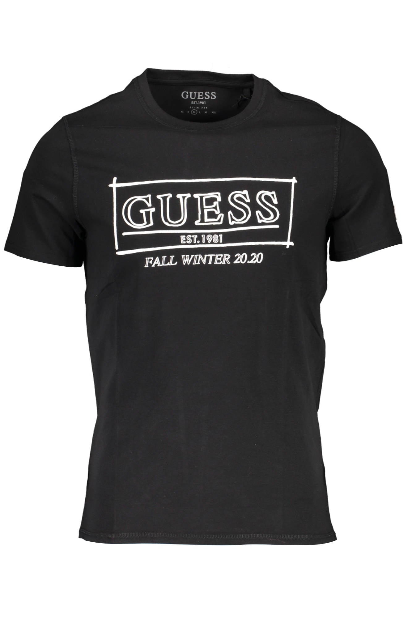 GUESS JEANS T-SHIRT MANICHE CORTE UOMO NERO