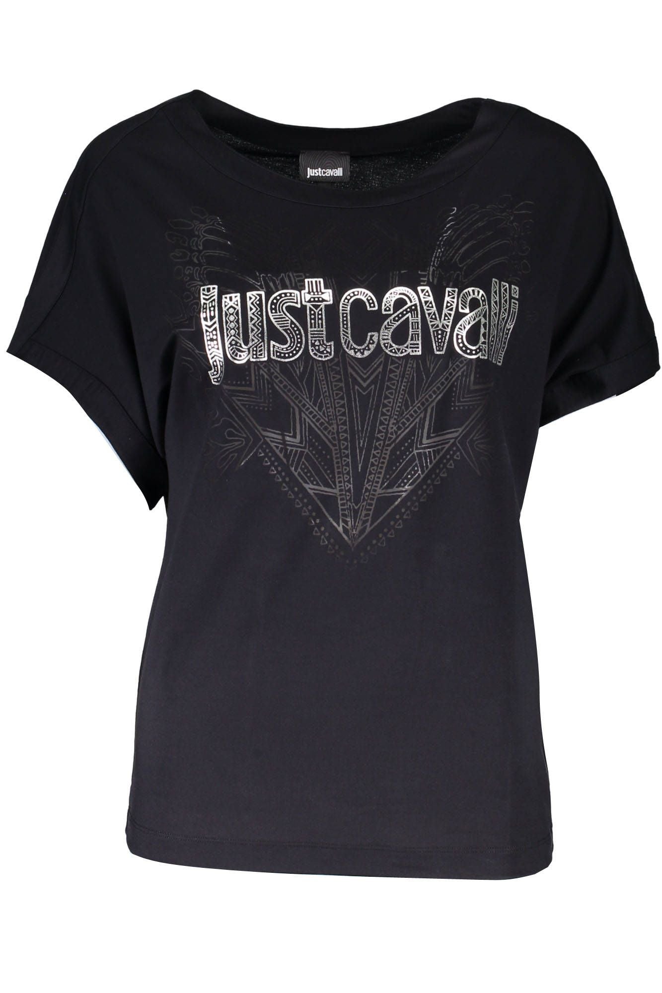 JUST CAVALLI T-SHIRT MANICHE CORTE DONNA NERO