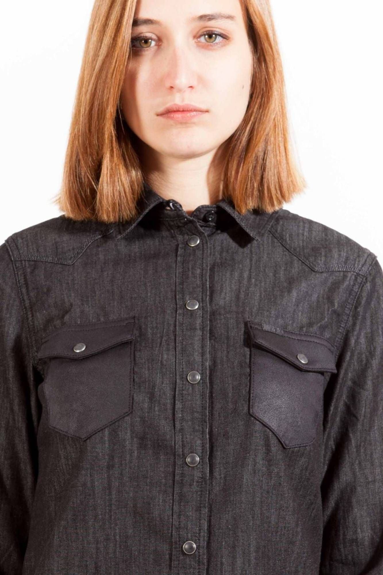LEE CAMICIA MANICHE LUNGHE DONNA NERO