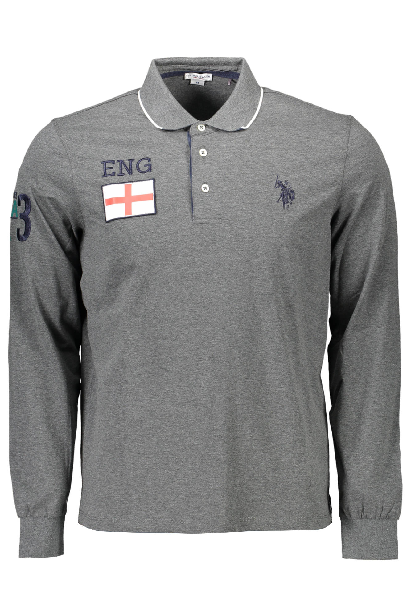 U.S. POLO POLO MANICHE LUNGHE UOMO GRIGIO