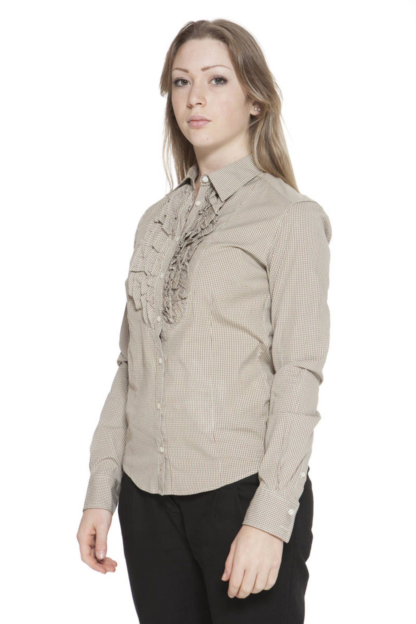 GANT CAMICIA MANICHE LUNGHE DONNA MARRONE