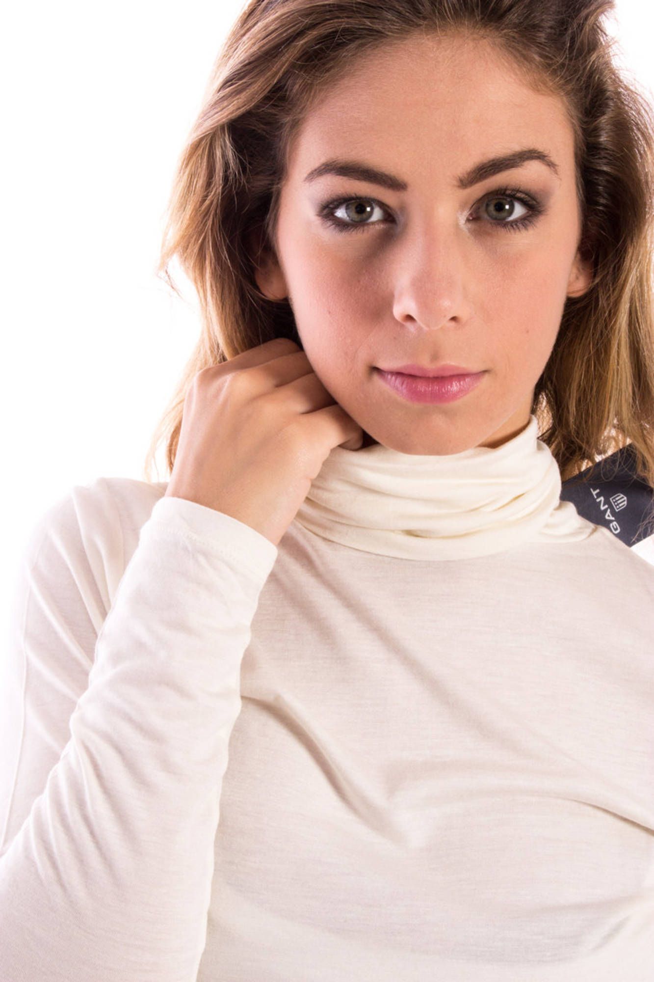 GANT T-SHIRT A LUPETTO DONNA BIANCO