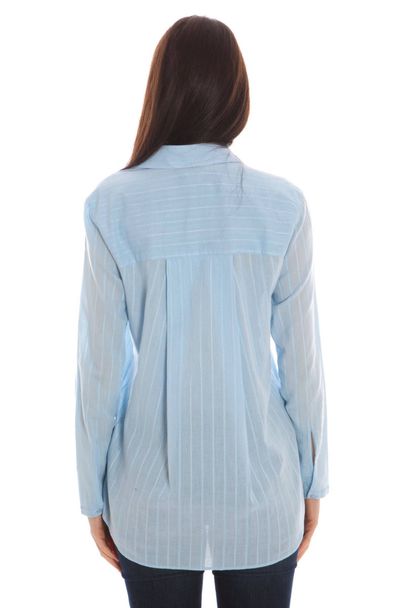 GANT CAMICIA MANICHE LUNGHE DONNA AZZURRO