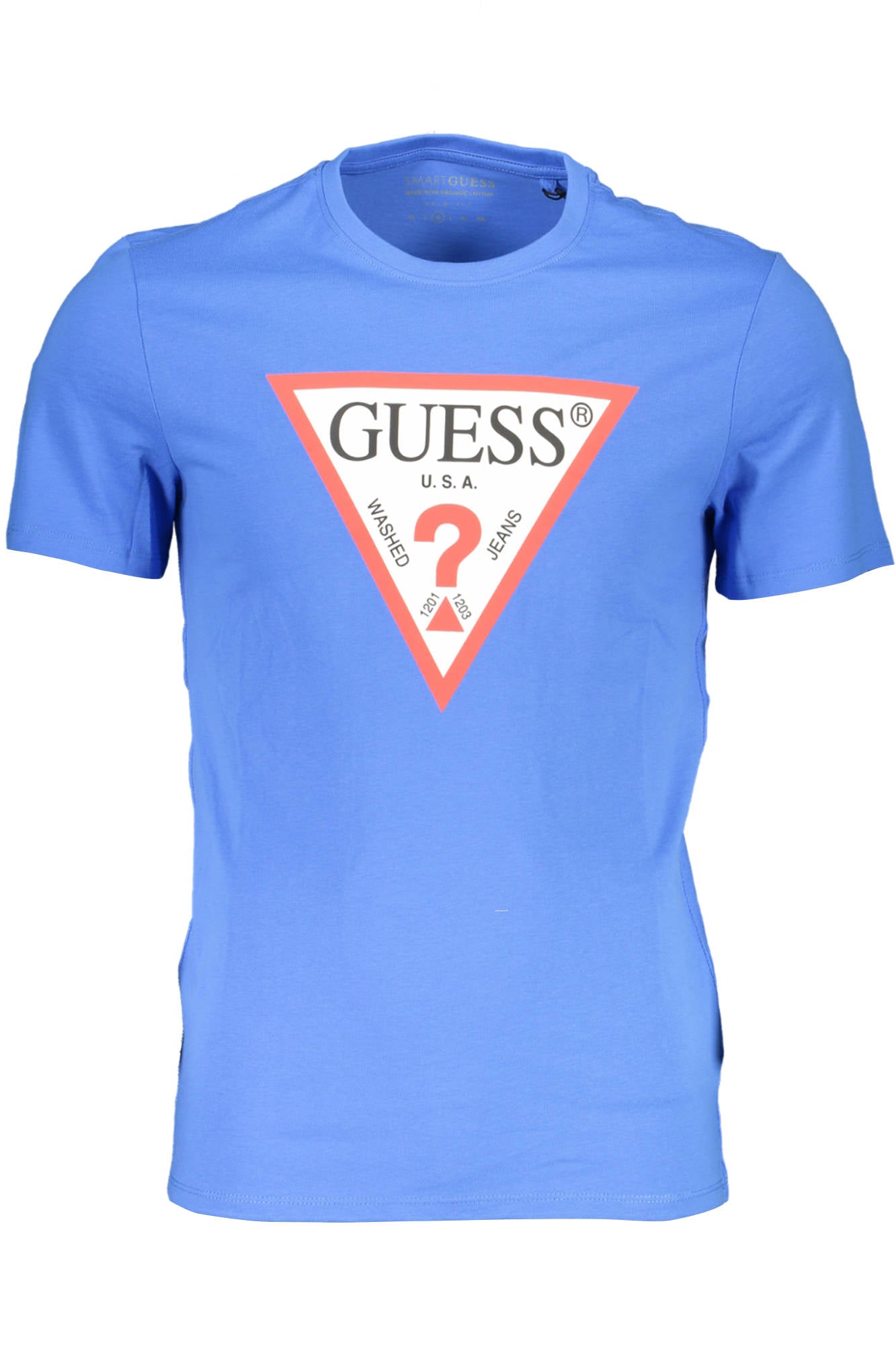GUESS JEANS T-SHIRT MANICHE CORTE UOMO BLU