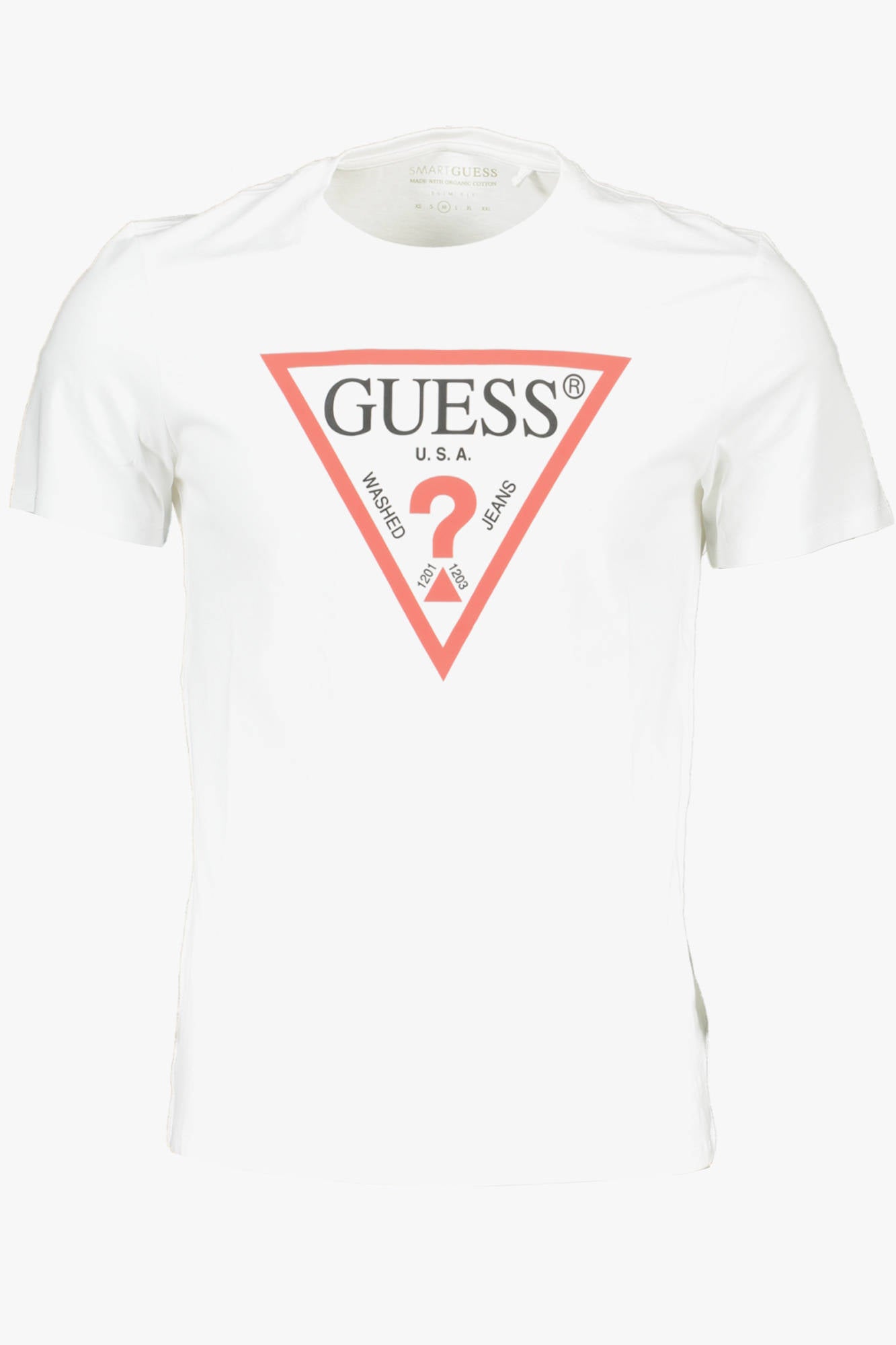 GUESS JEANS T-SHIRT MANICHE CORTE UOMO BIANCO