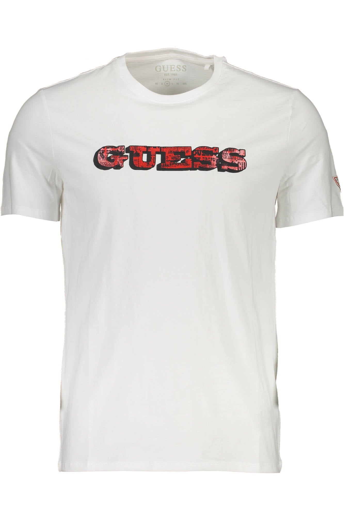 GUESS JEANS T-SHIRT MANICHE CORTE UOMO BIANCO