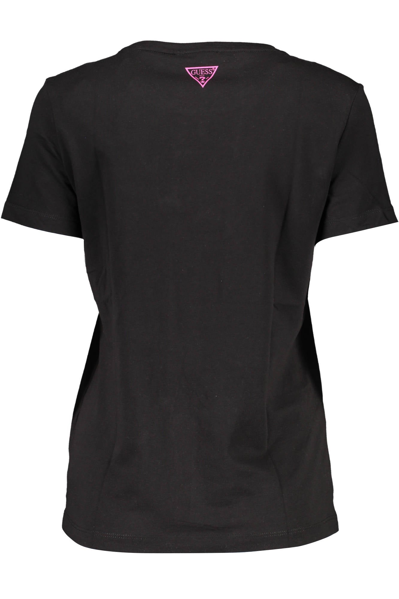 GUESS JEANS T-SHIRT MANICHE CORTE DONNA NERO