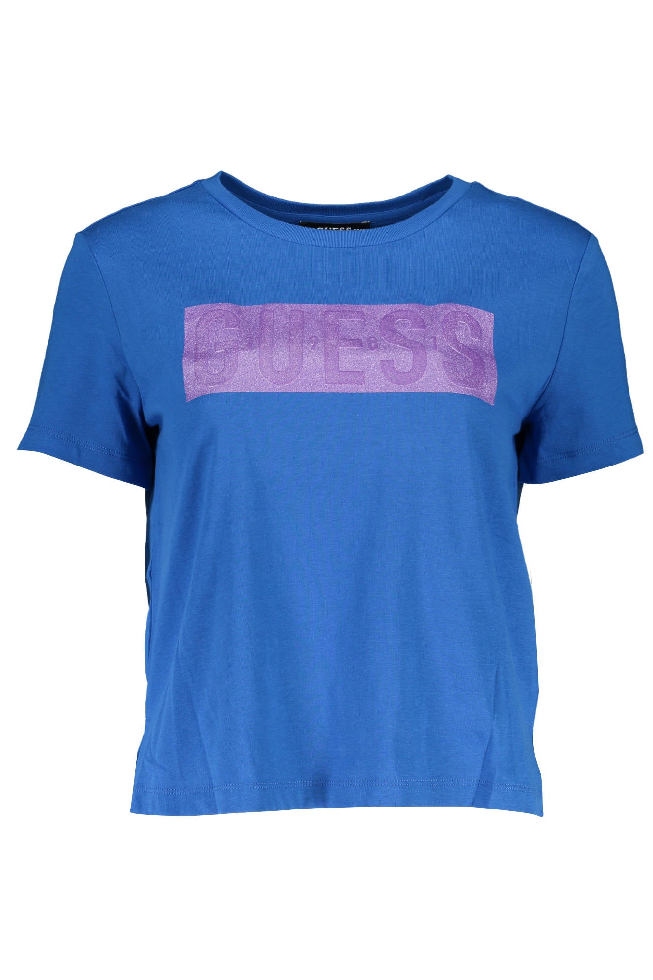 GUESS JEANS T-SHIRT MANICHE CORTE DONNA BLU