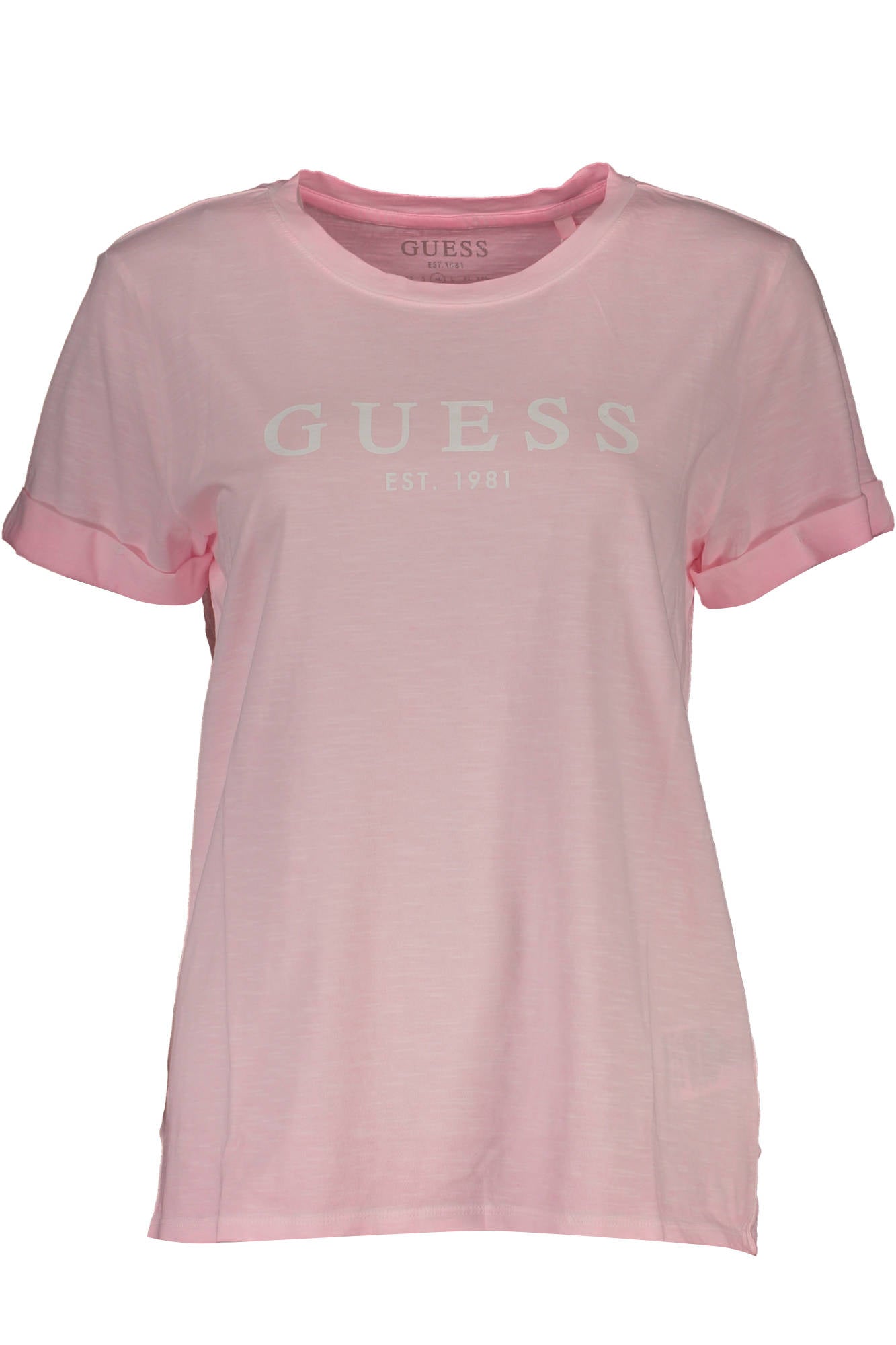 GUESS JEANS T-SHIRT MANICHE CORTE DONNA ROSA