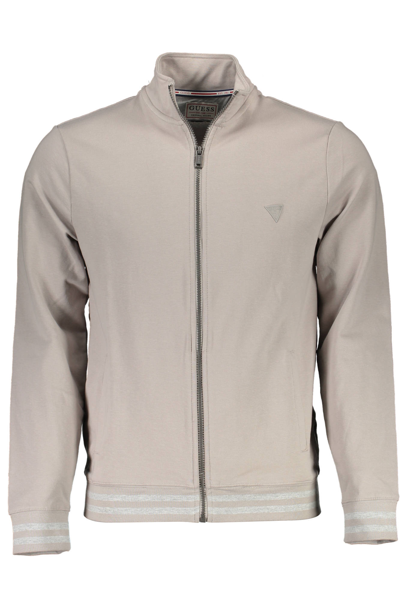 GUESS JEANS FELPA CON ZIP UOMO BEIGE