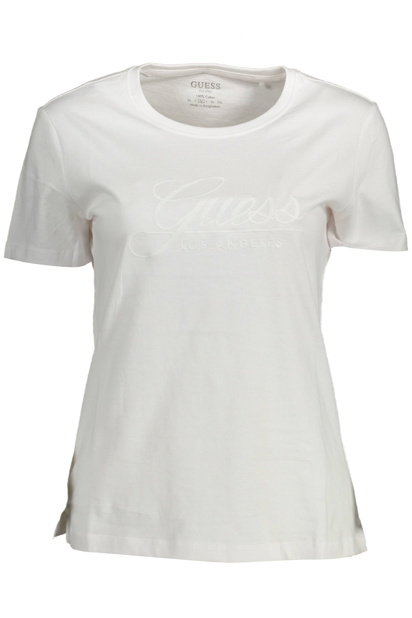 GUESS JEANS T-SHIRT MANICHE CORTE DONNA BIANCO