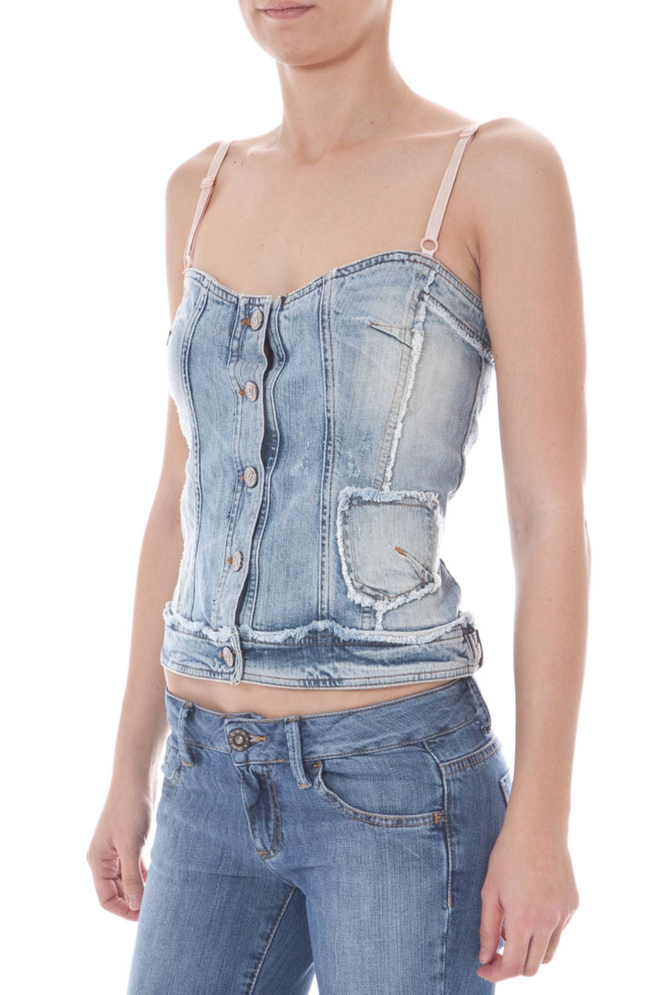 JOHN GALLIANO TOP DONNA AZZURRO