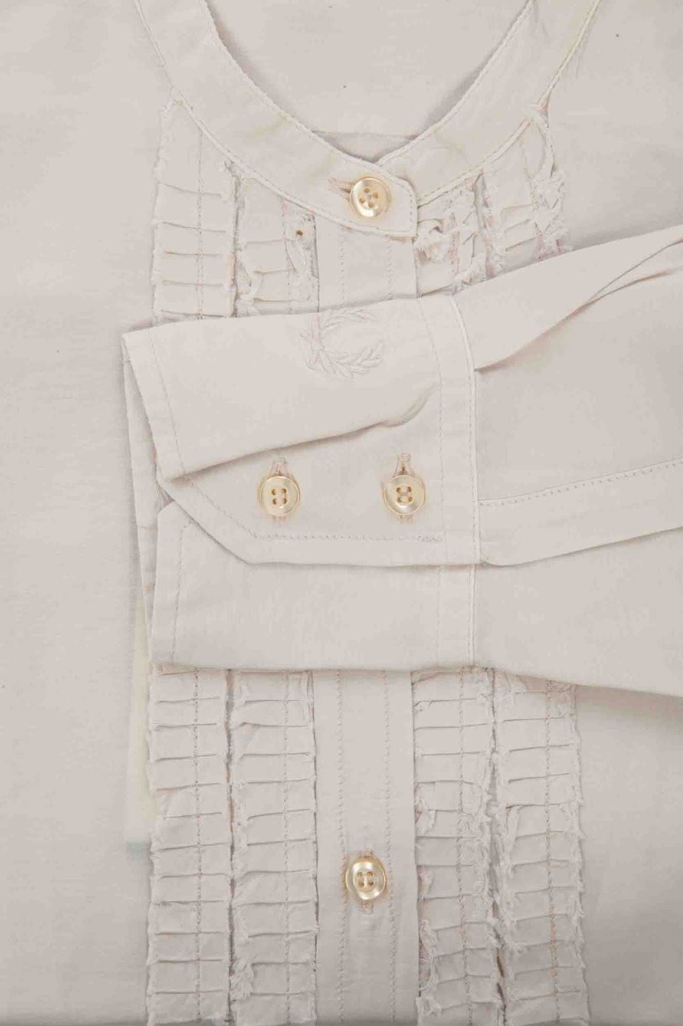 FRED PERRY CAMICIA MANICHE LUNGHE DONNA BEIGE