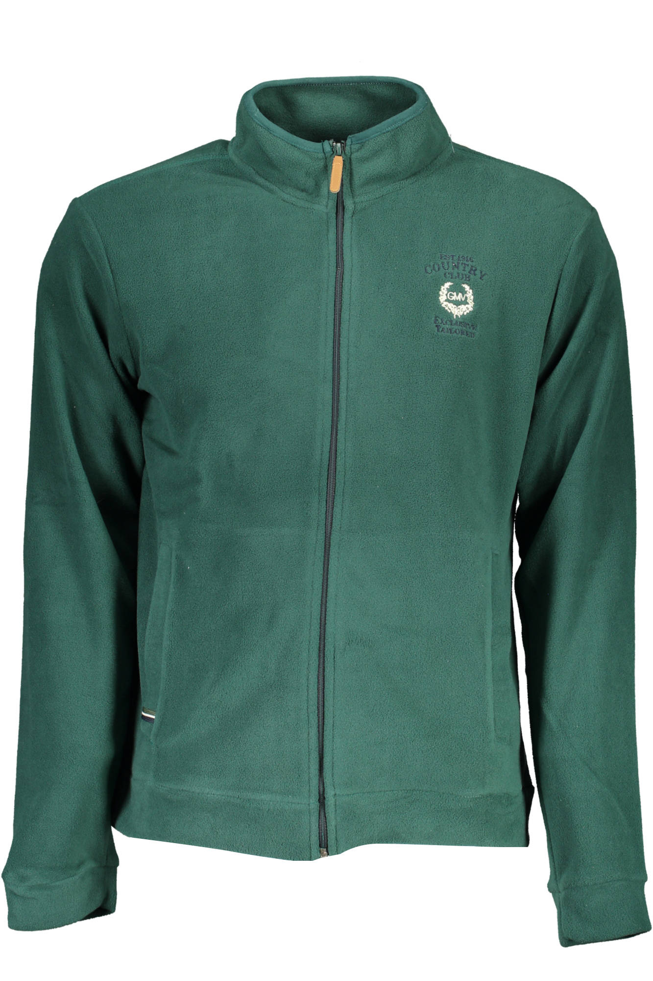 GIAN MARCO VENTURI FELPA CON ZIP UOMO VERDE