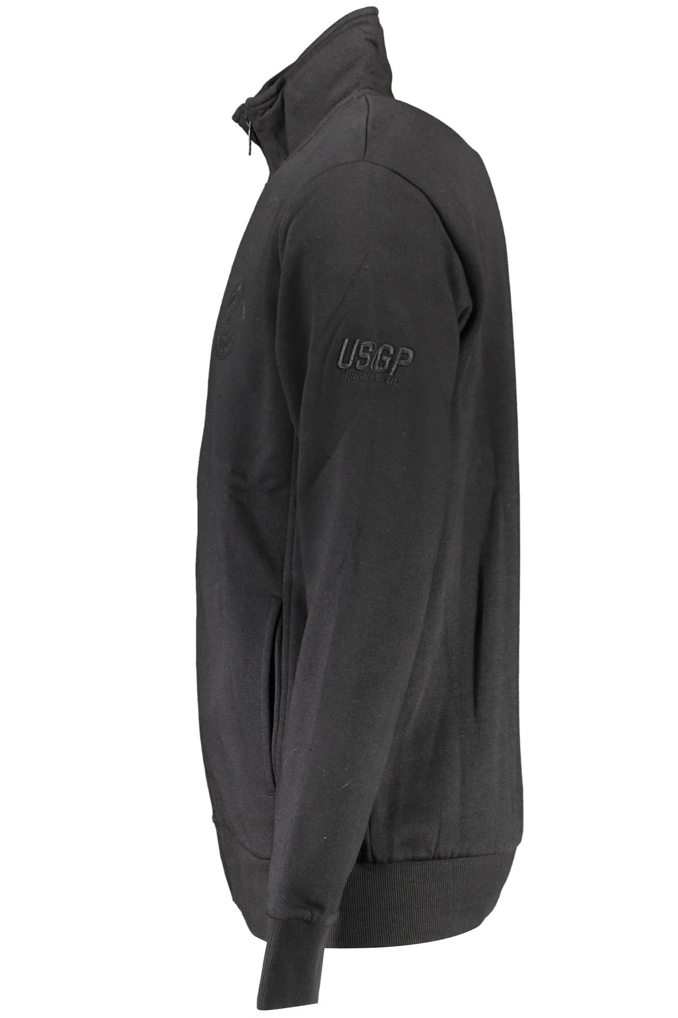 U.S. GRAND POLO FELPA CON ZIP UOMO NERO