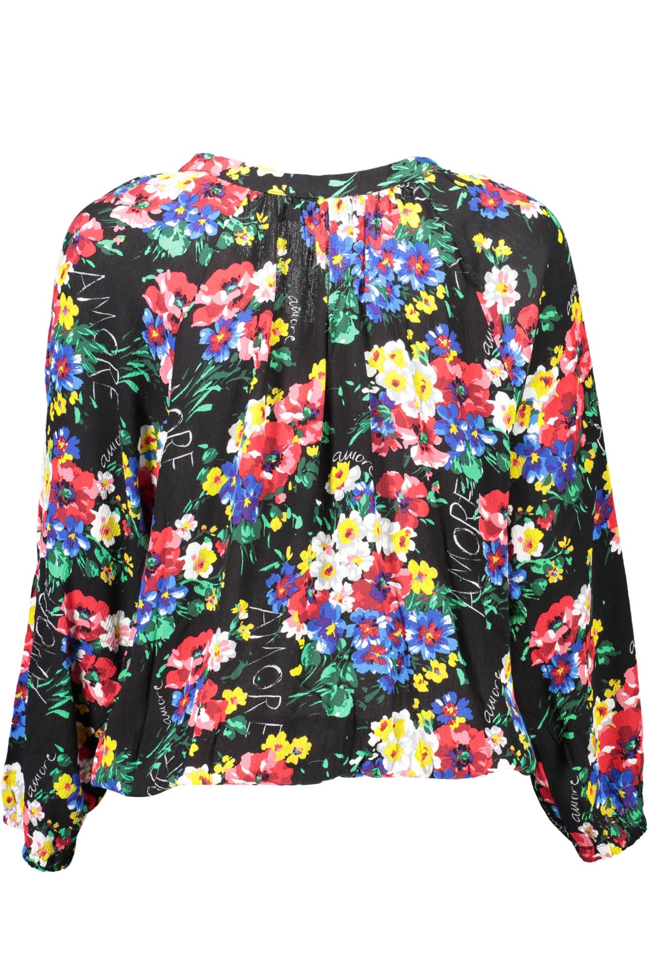 DESIGUAL T-SHIRT MANICHE LUNGHE DONNA NERO