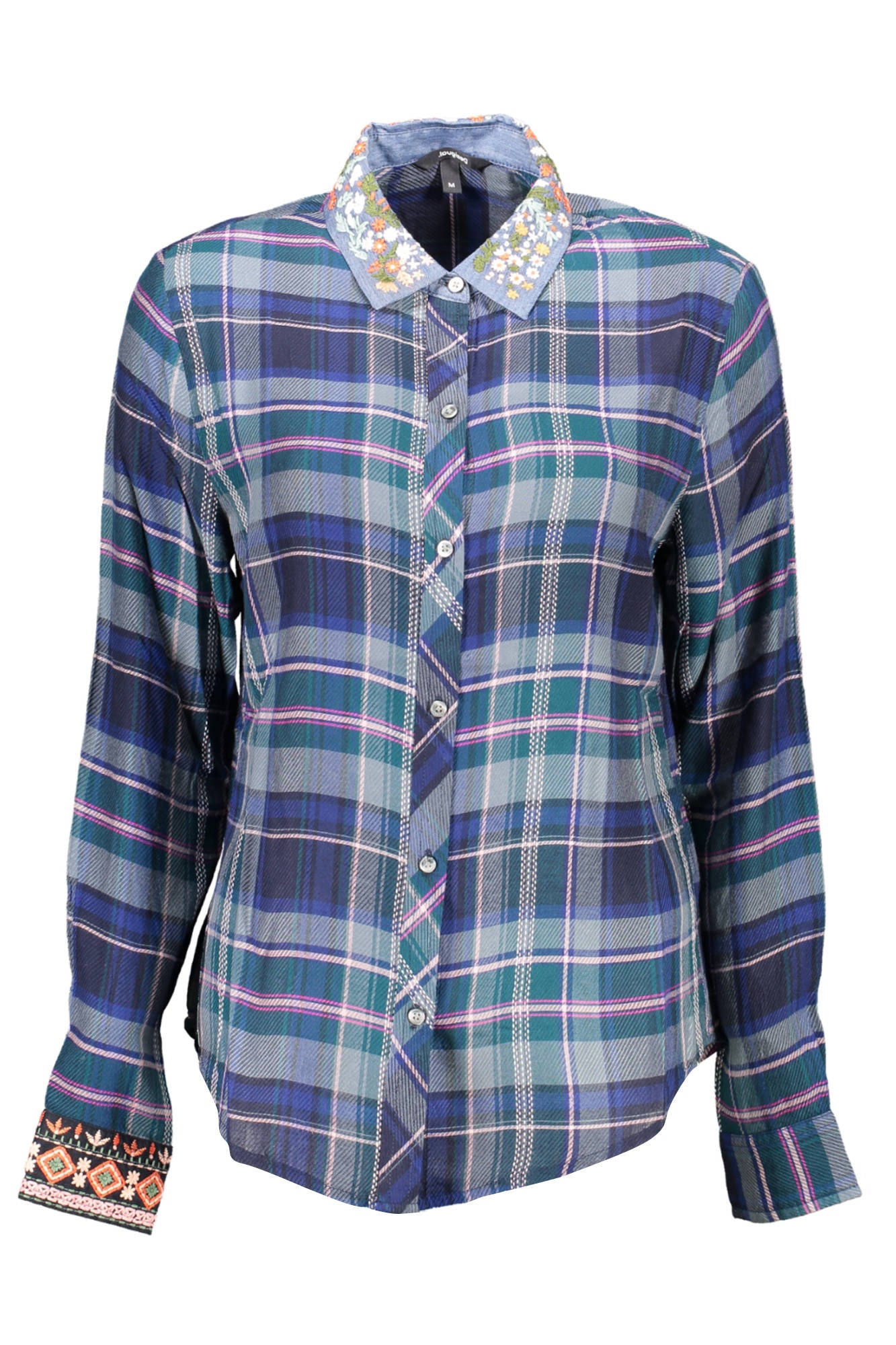 DESIGUAL CAMICIA MANICHE LUNGHE DONNA BLU