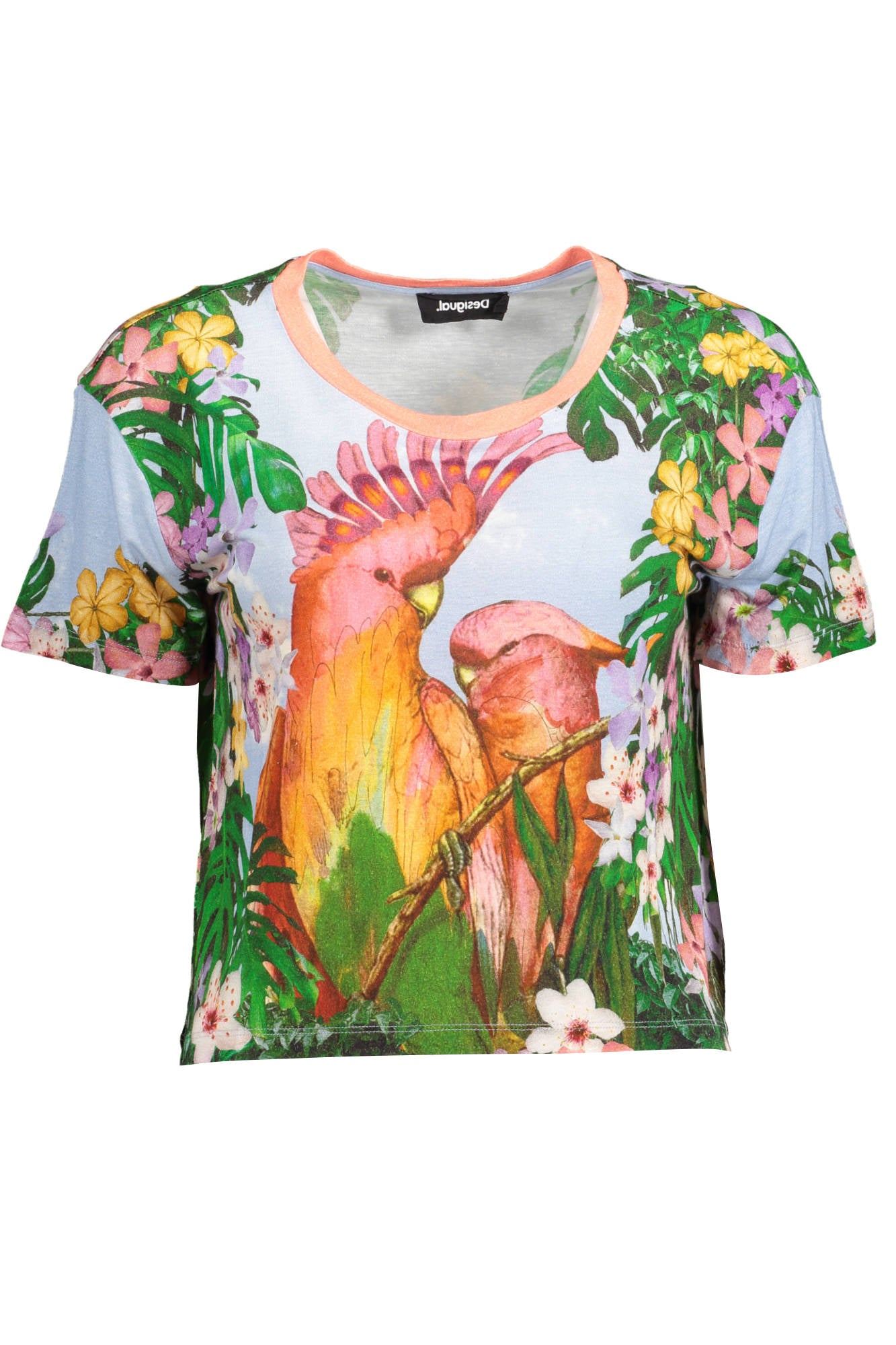 DESIGUAL T-SHIRT MANICHE CORTE DONNA AZZURRO